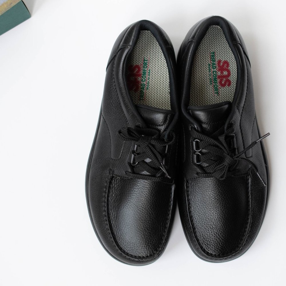 SAS Bout Time Black Leather Shoes, NEW, Size11.5 WW, Soft and Comfortable - Picture 12 of 13
